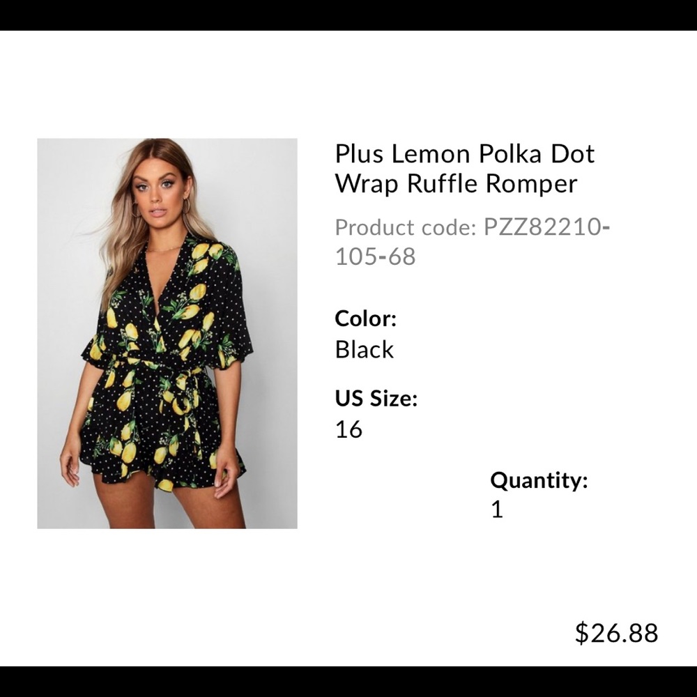 Lemon polka dot romper